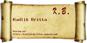 Kudlik Britta névjegykártya